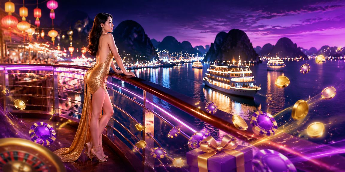 Khung cảnh vịnh Hạ Long về đêm gợi không khí xem thể thao trực tiếp trên di động